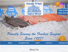 Tablet Screenshot of docksidenduckseafood.com